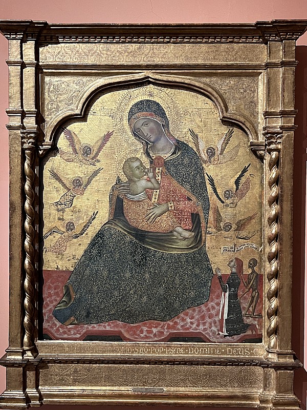 Anonyme vénitien — La Vierge de l'Humilité avec anges et un donateur, vers 1360