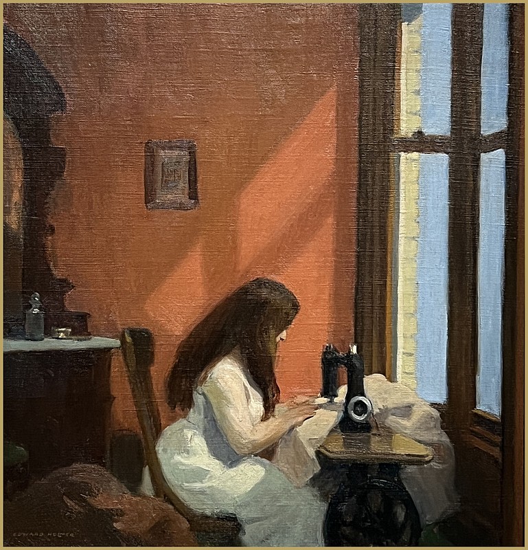 Edward Hopper — Jeune Fille à la machine à coudre, vers 1921