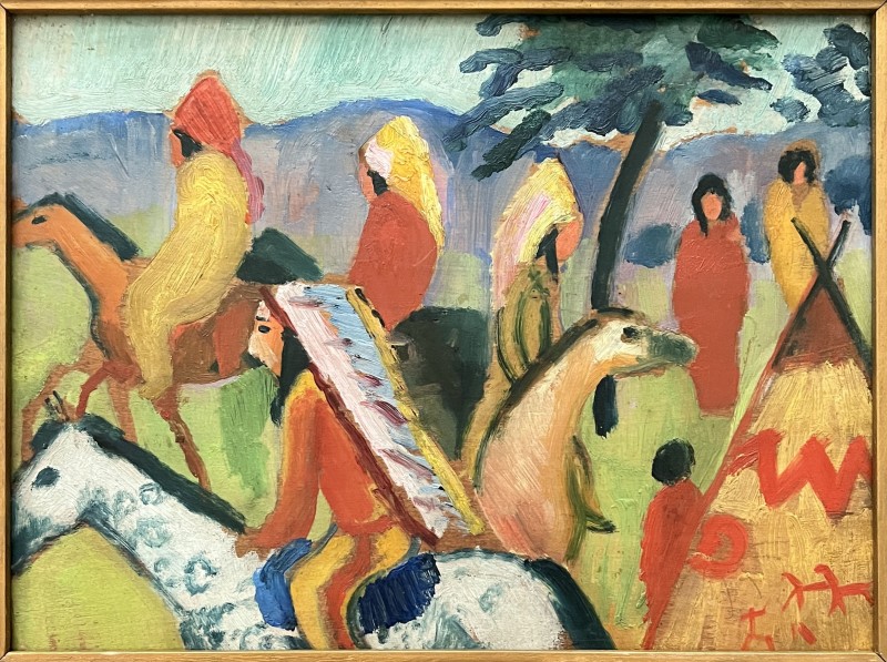 August Macke — À cheval près d'une tente, 1914